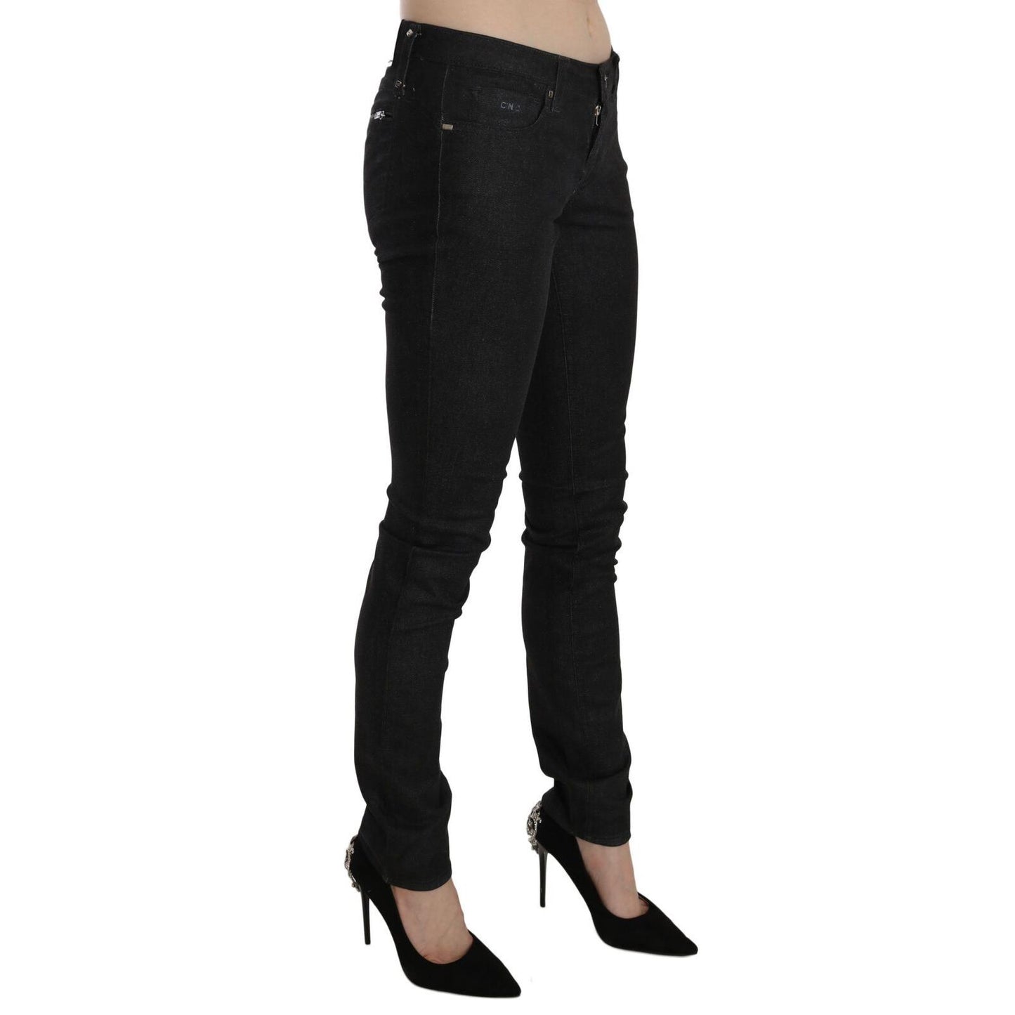 Costume National Black Low Waist Skinny Casual Denim Jeans
