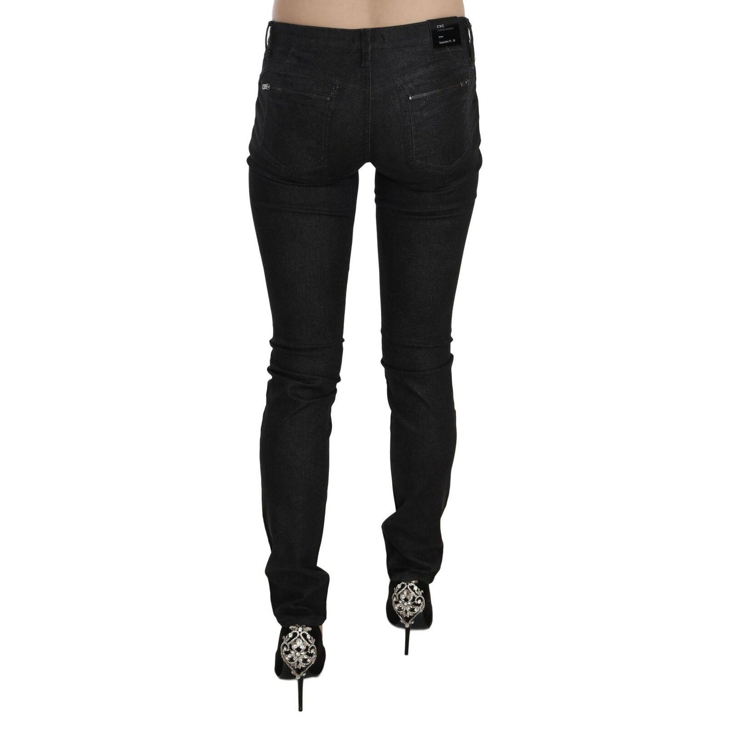 Costume National Black Low Waist Skinny Casual Denim Jeans