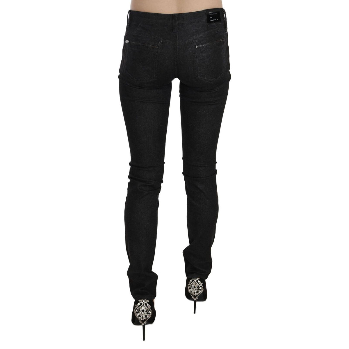 Costume National Black Low Waist Skinny Casual Denim Jeans