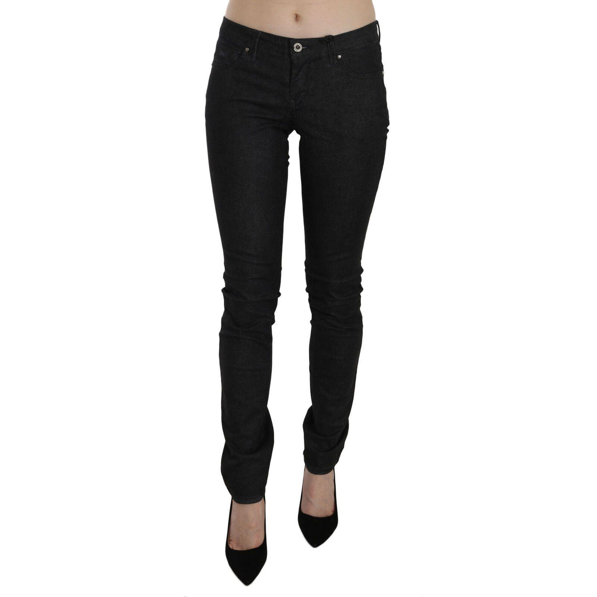 Costume National Black Low Waist Skinny Casual Denim Jeans