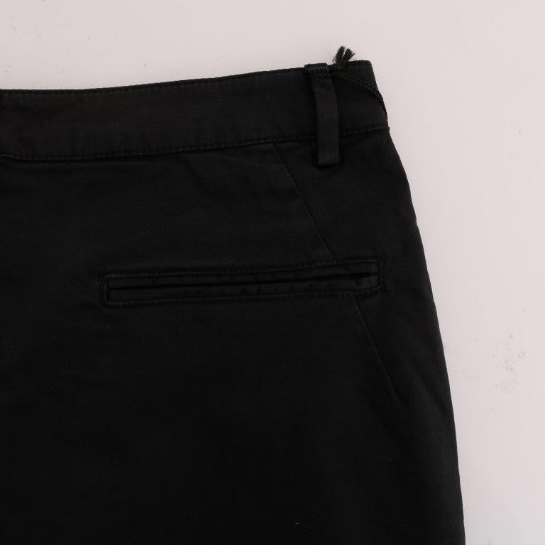 Costume National Black Slim Fit Cotton Stretch Pants