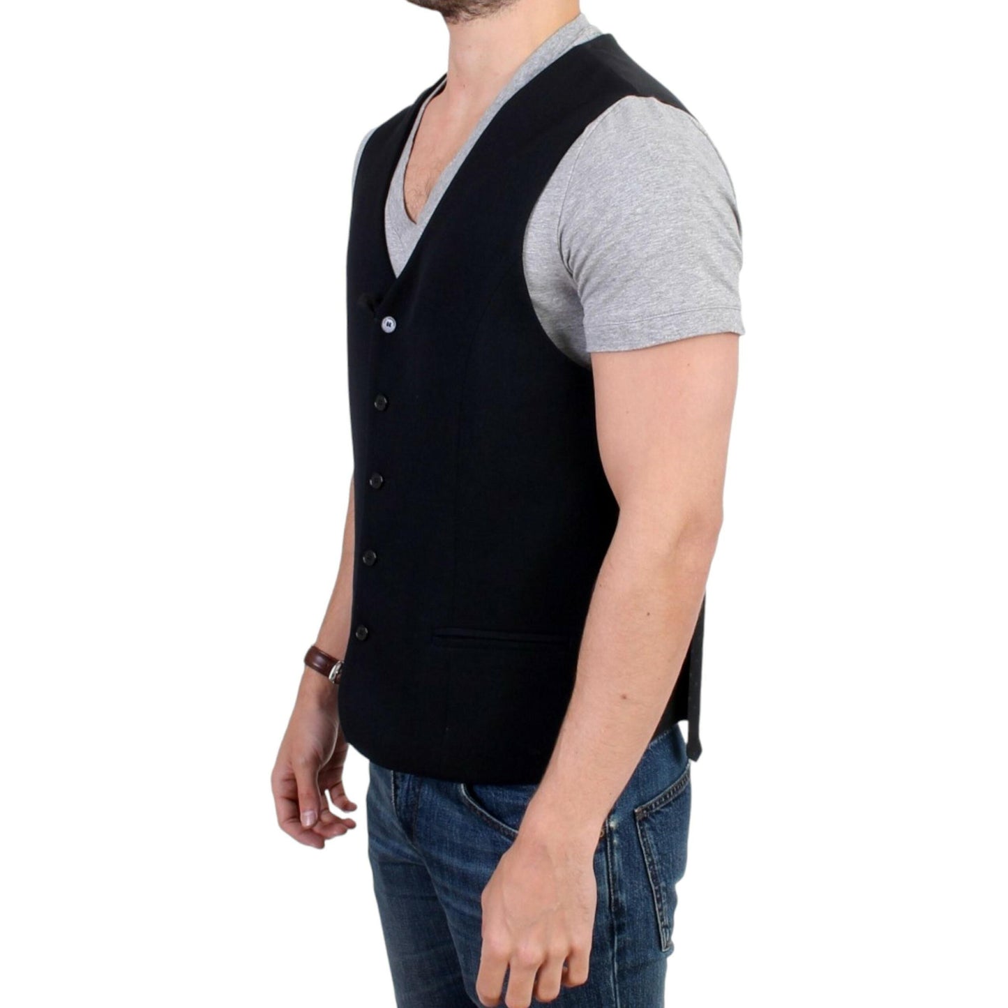 Costume National Black wool blend casual vest