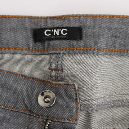 Costume National Gray Cotton Regular Fit Denim Jeans