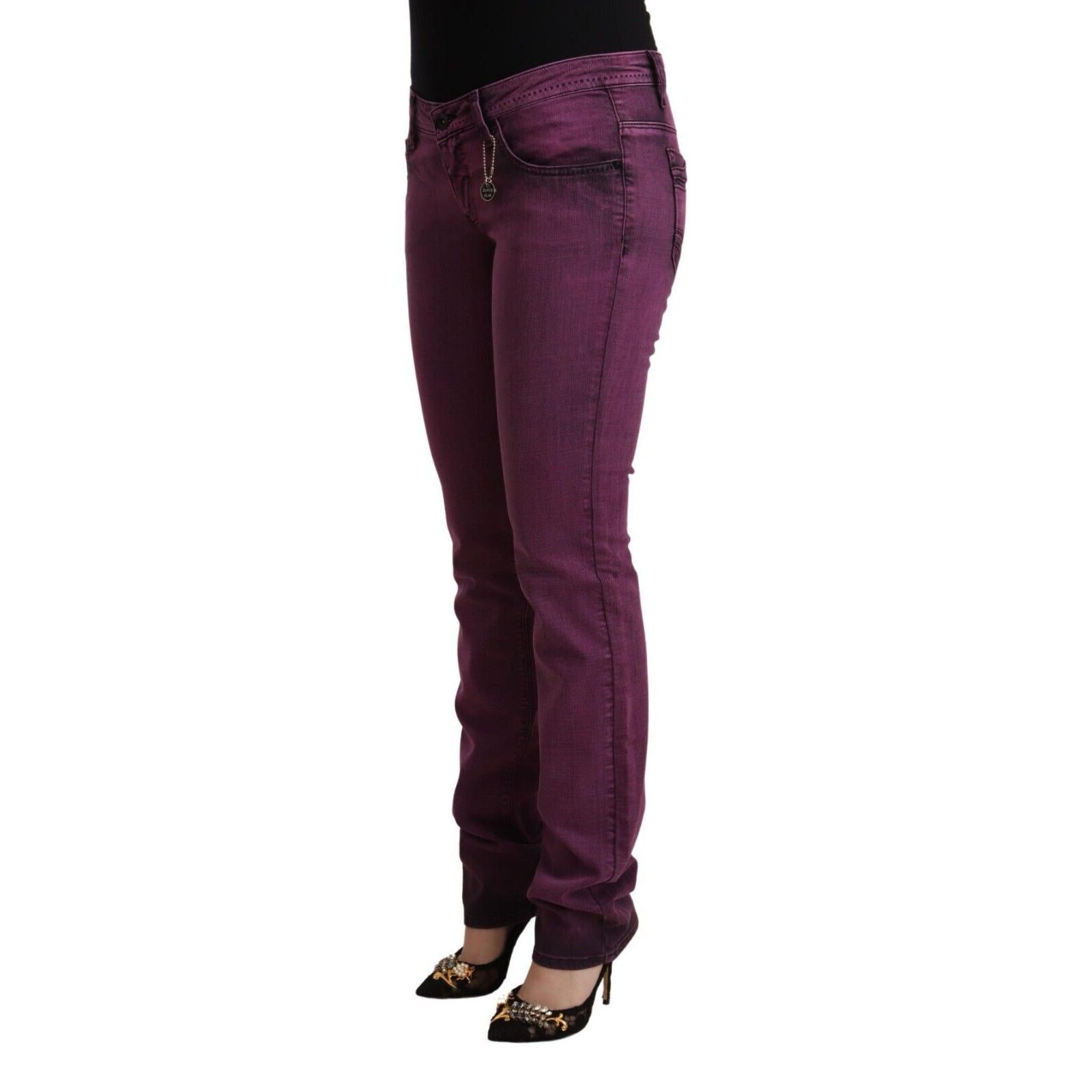 Costume National Purple Cotton Stretch Slim Fit Denim Jeans