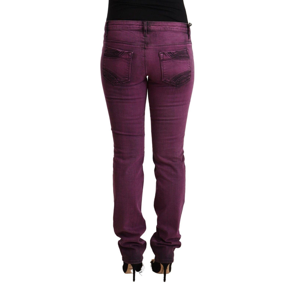 Costume National Purple Cotton Stretch Slim Fit Denim Jeans