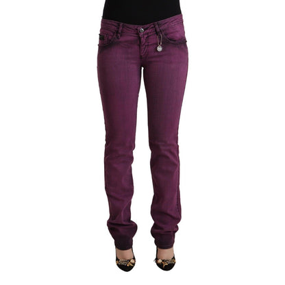 Costume National Purple Cotton Stretch Slim Fit Denim Jeans
