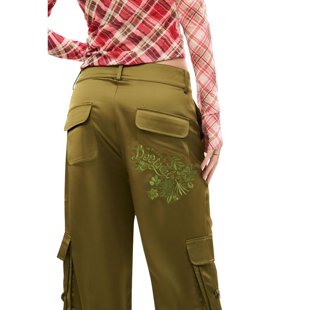 Desigual Bicolor Polyester Cargo Pants