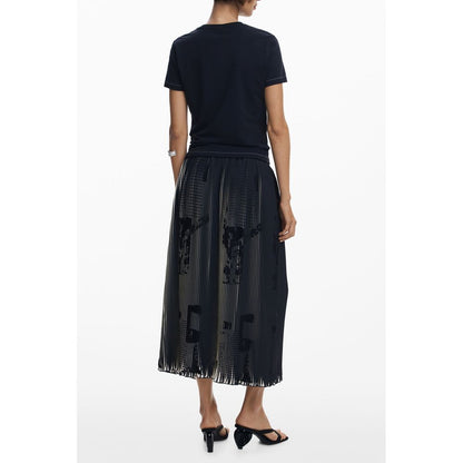 Desigual Black Polyester Skirt