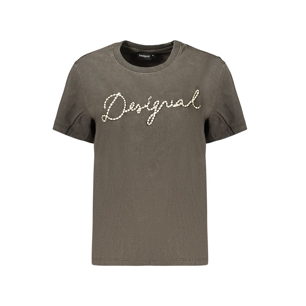 Desigual Gray Cotton T-Shirt