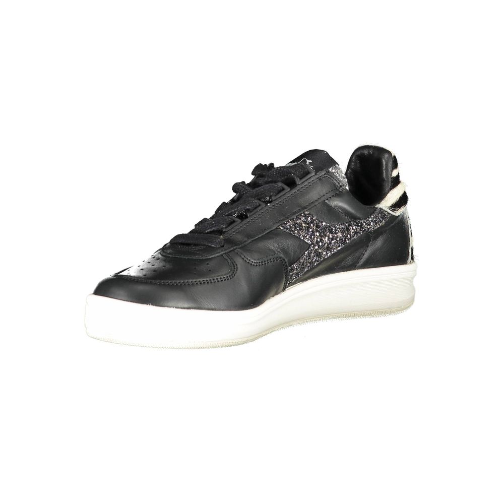 Diadora Black Leather Womens Sneakers