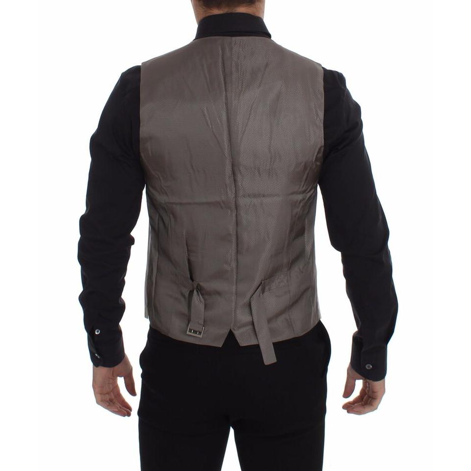 Dolce & Gabbana Beige Cotton Stretch Dress Vest Blazer