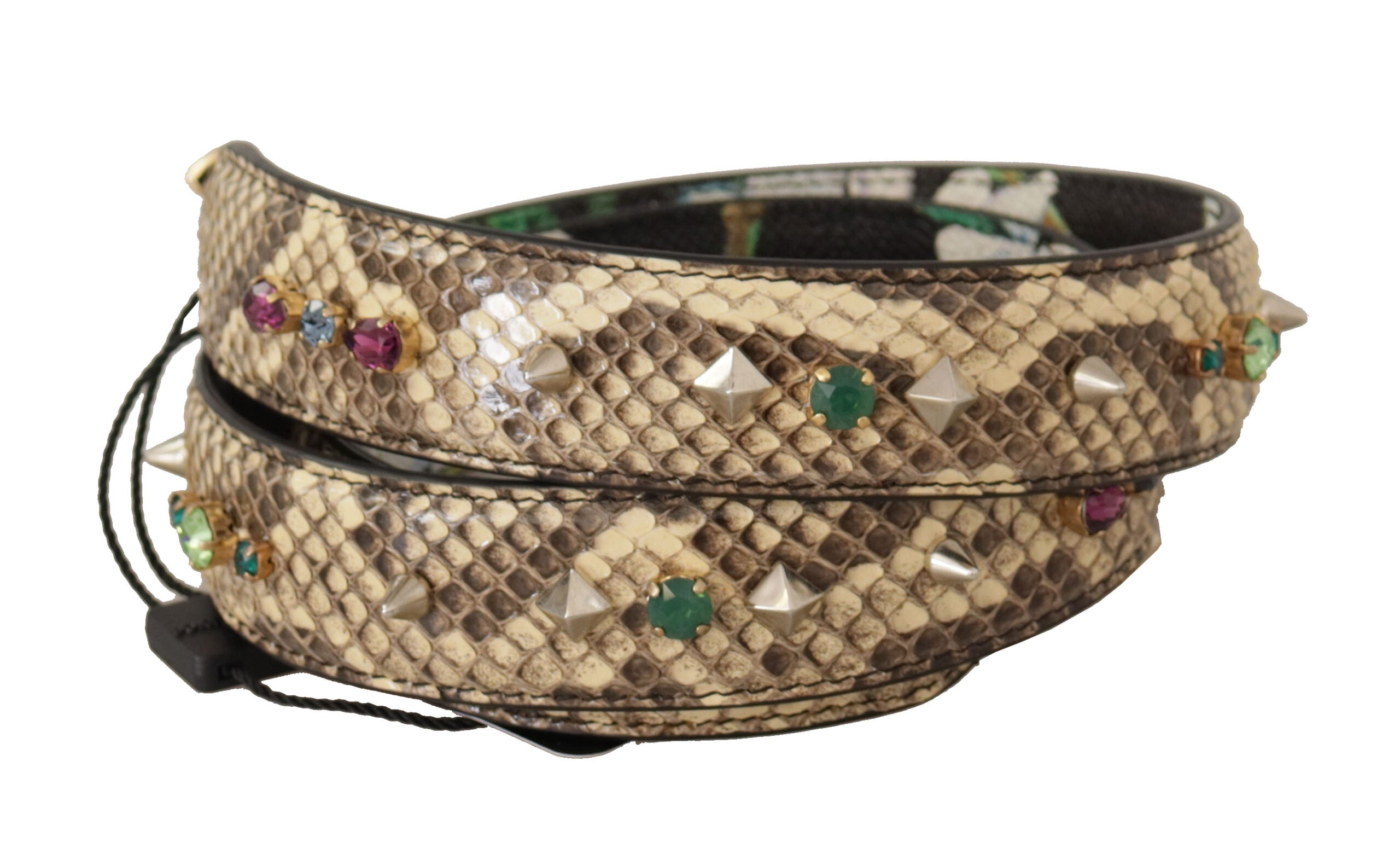 Dolce & Gabbana Beige Exotic Læder Krystals Reversible Skulder Strap-Modeoutlet