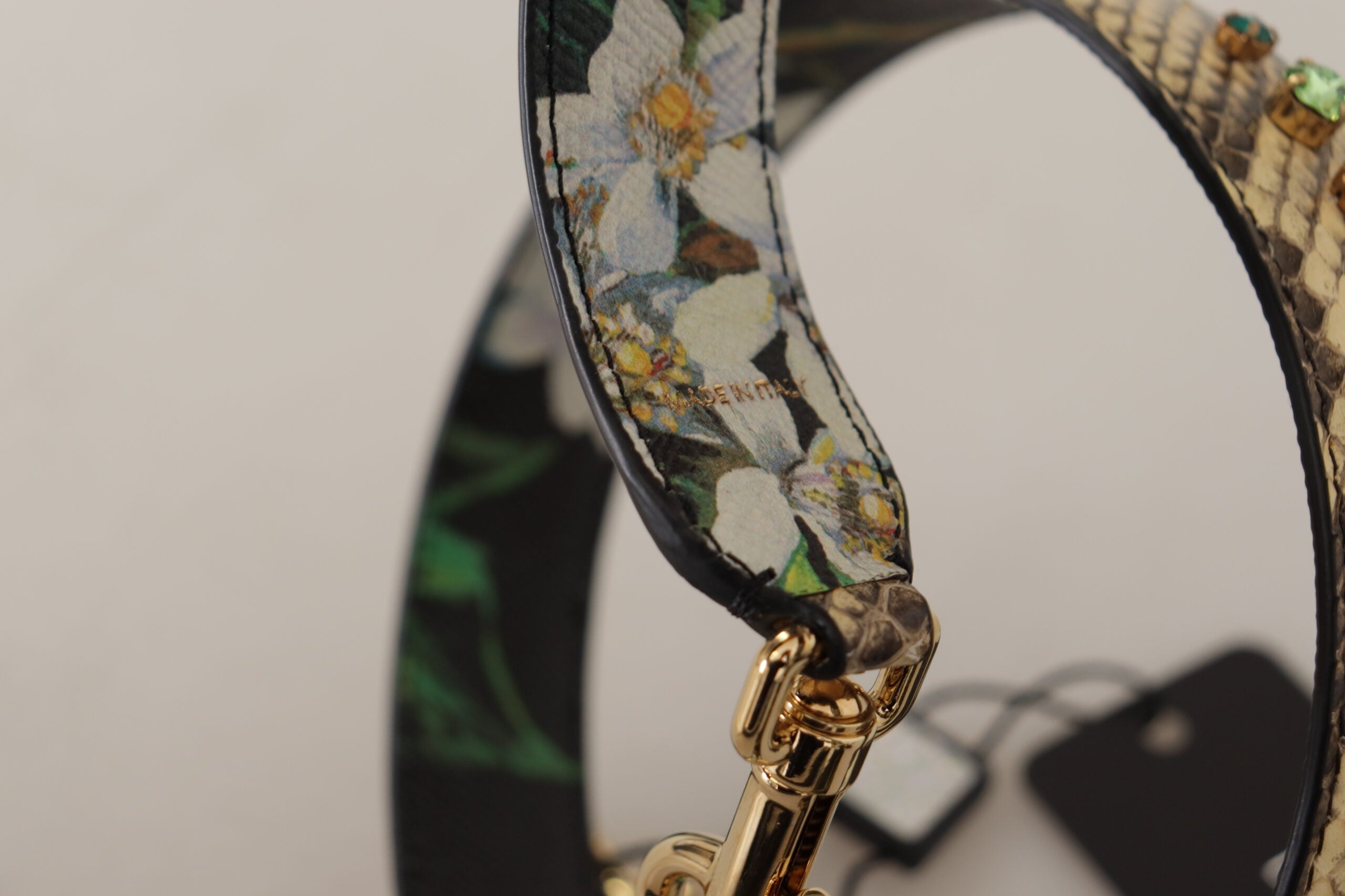 Dolce & Gabbana Beige Exotic Læder Krystals Reversible Skulder Strap-Modeoutlet