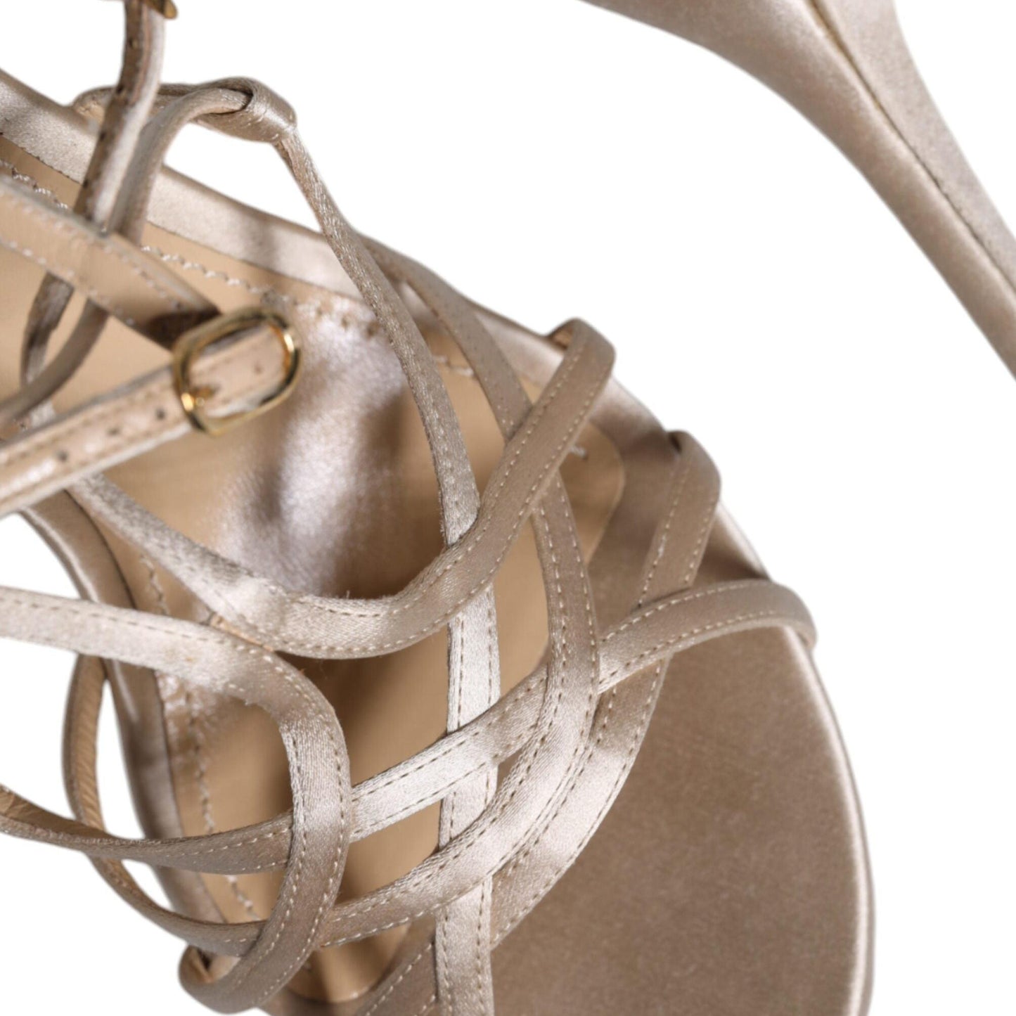 Dolce & Gabbana Beige Leather Stiletto Heels Sandals Shoes