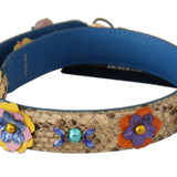 Dolce & Gabbana Beige Python Læder Floral Studded Skulder Strap-Modeoutlet