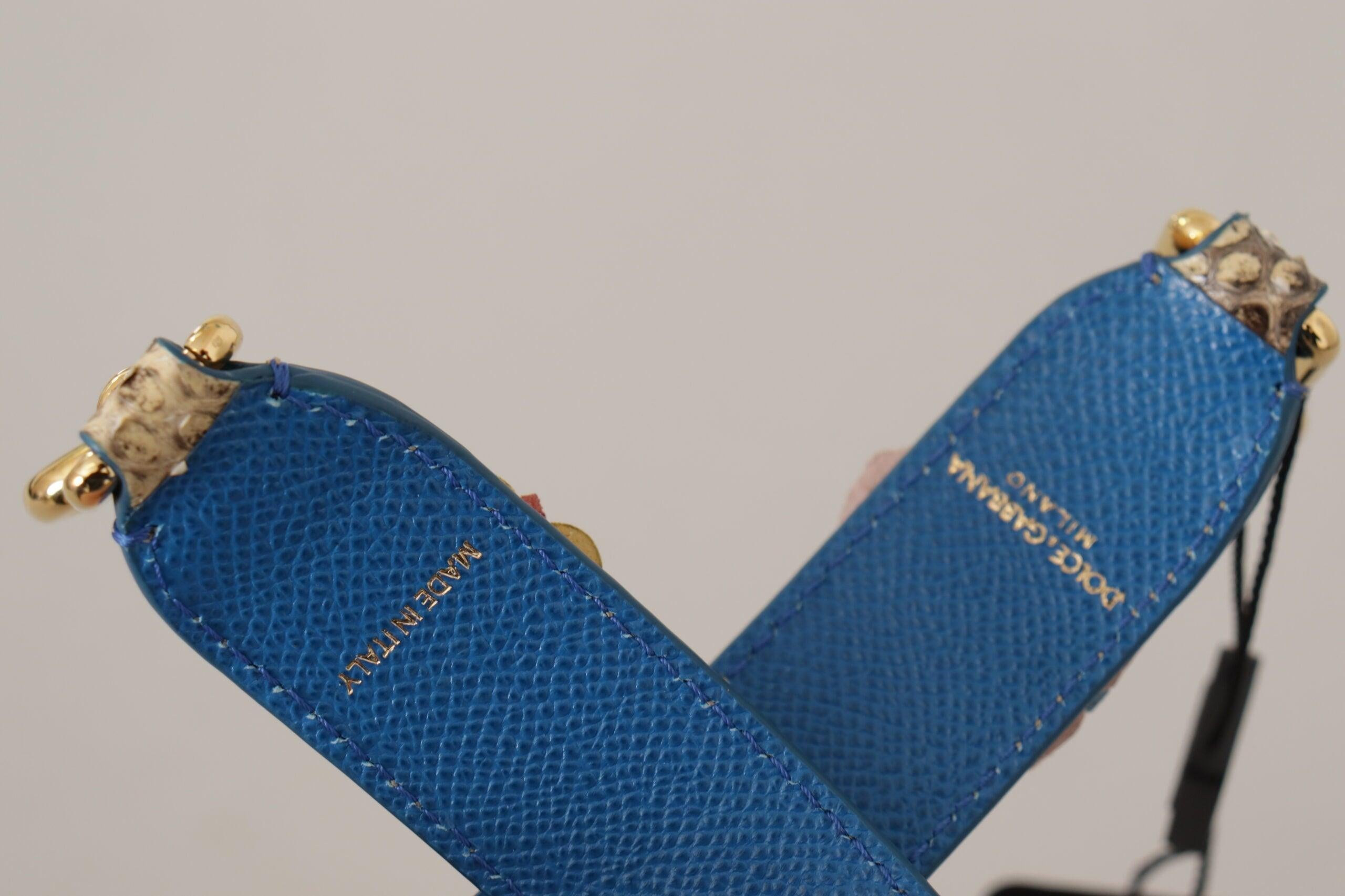 Dolce & Gabbana Beige Python Læder Floral Studded Skulder Strap-Modeoutlet