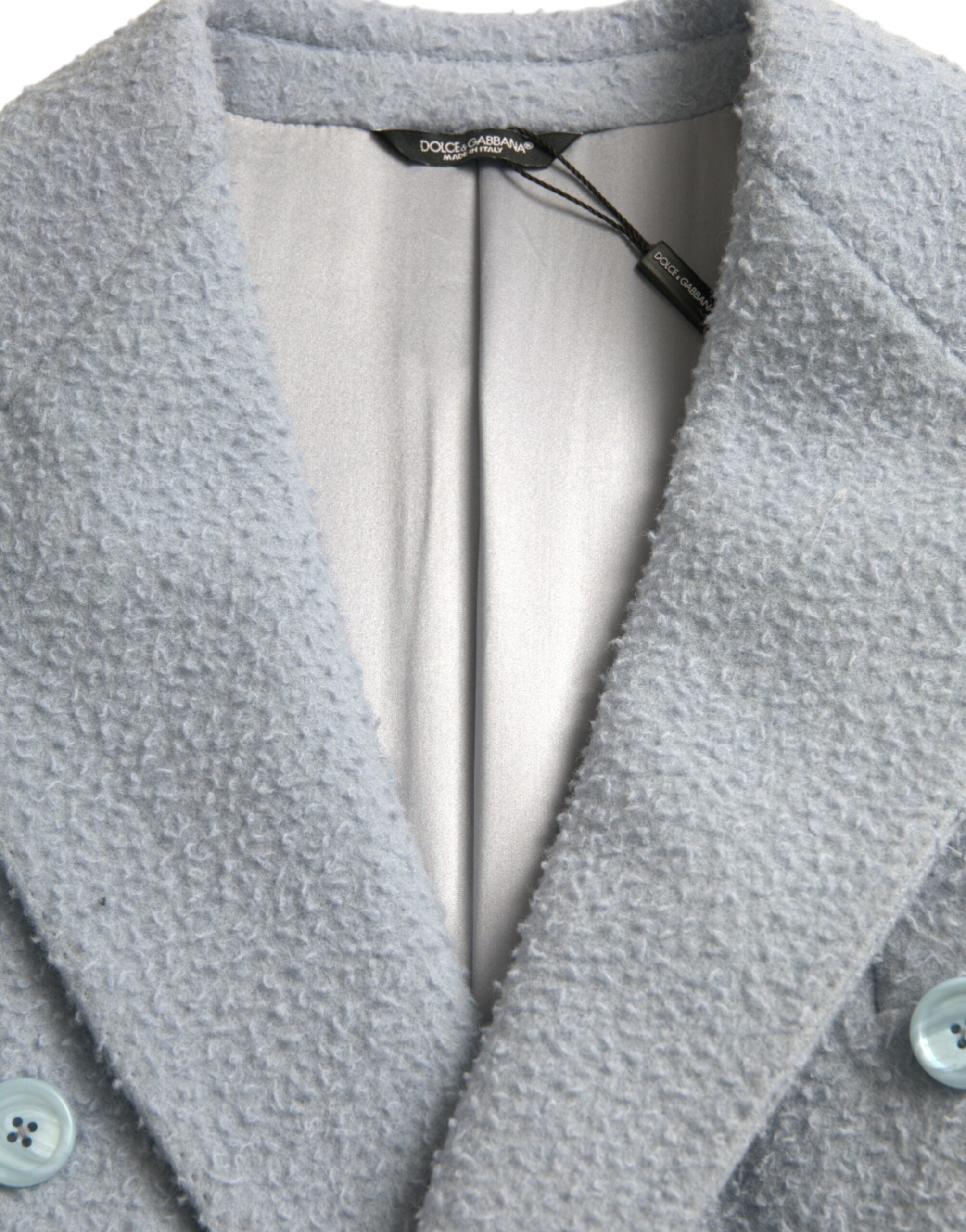 Dolce & Gabbana Blå Double Breasted Long Trench Coat Jakke & Frakke-Modeoutlet