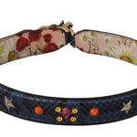 Dolce & Gabbana Blå Exotic Læder Krystals Reversible Skulder Strap-Modeoutlet