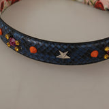 Dolce & Gabbana Blå Exotic Læder Krystals Reversible Skulder Strap-Modeoutlet