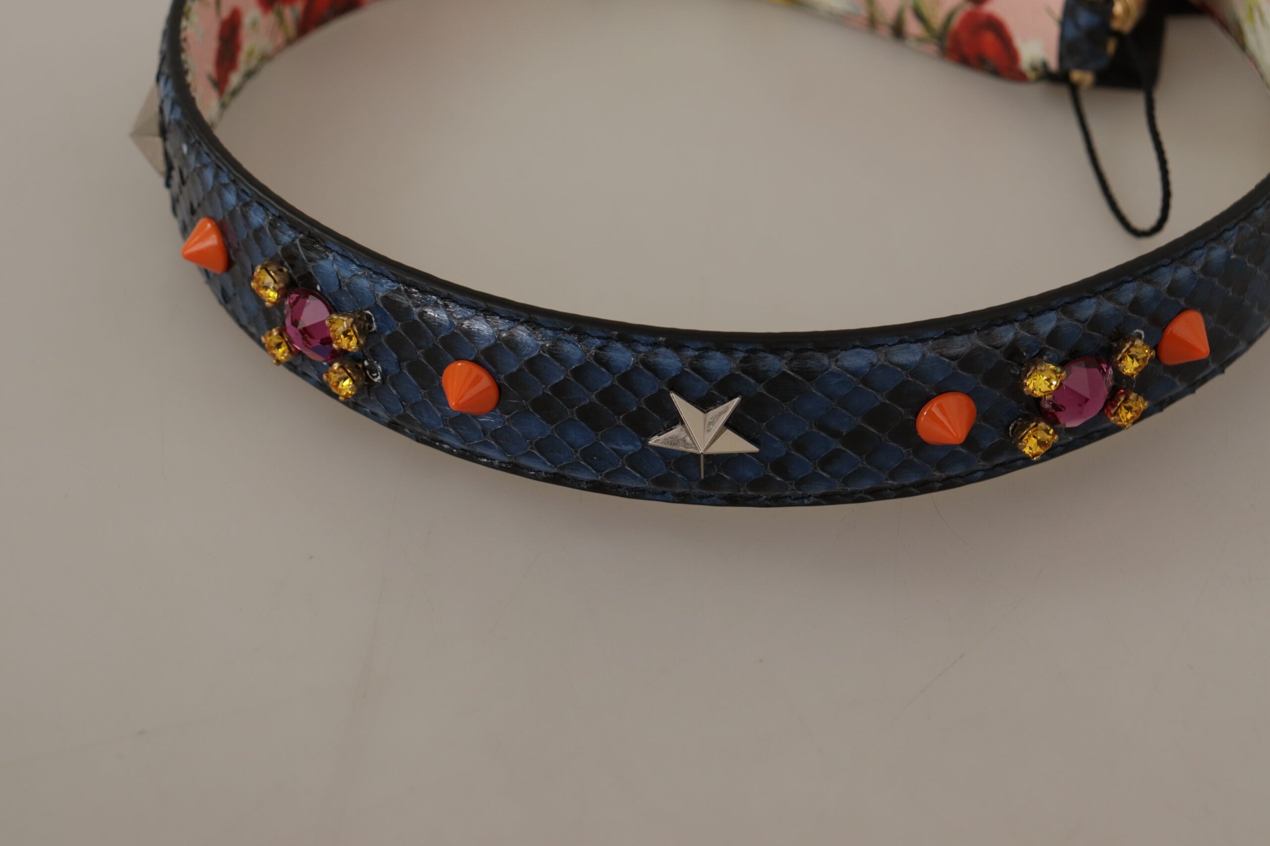 Dolce & Gabbana Blå Exotic Læder Krystals Reversible Skulder Strap-Modeoutlet