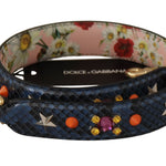 Dolce & Gabbana Blå Exotic Læder Krystals Reversible Skulder Strap-Modeoutlet