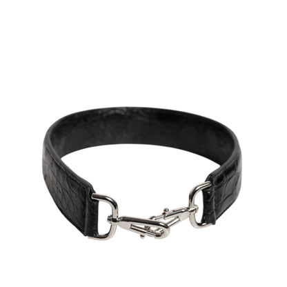 Dolce & Gabbana Black Alligator Leather Bag Shoulder Strap
