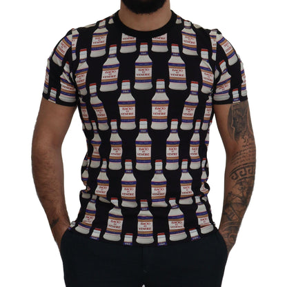 Dolce & Gabbana Black Bacio Di Venere Cotton Crew T-shirt