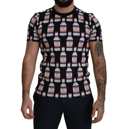 Dolce & Gabbana Black Bacio Di Venere Cotton Crew T-shirt