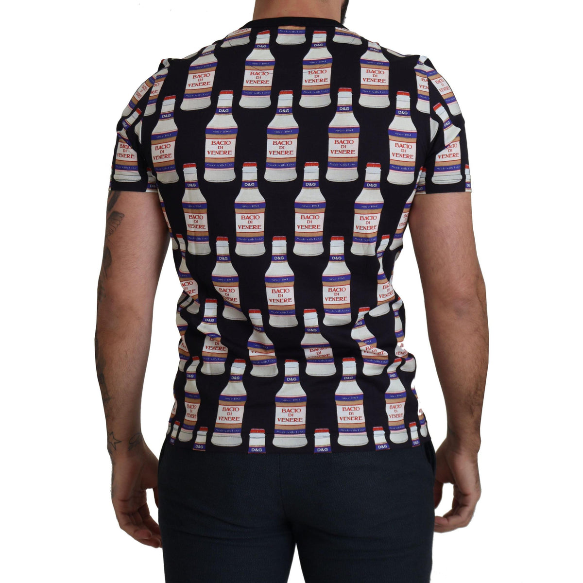 Dolce & Gabbana Black Bacio Di Venere Cotton Crew T-shirt