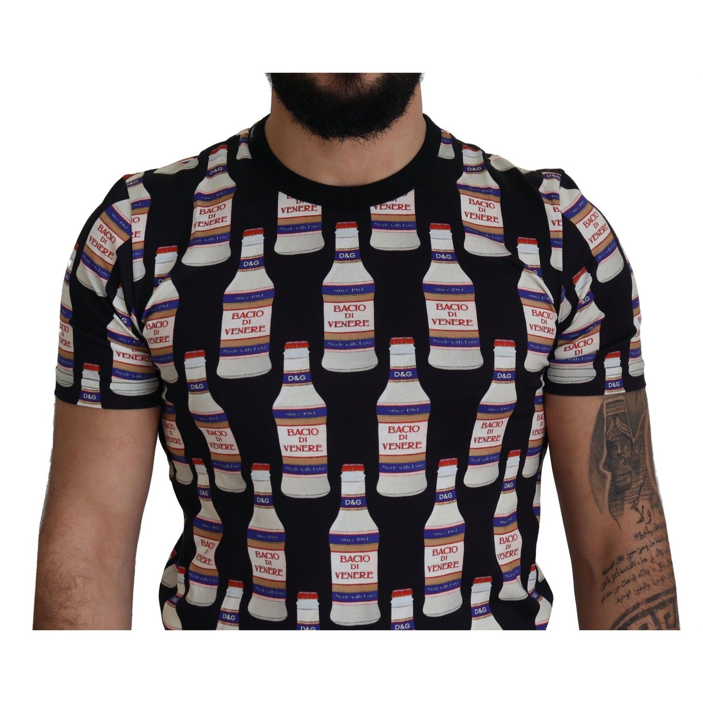 Dolce & Gabbana Black Bacio Di Venere Cotton Crew T-shirt