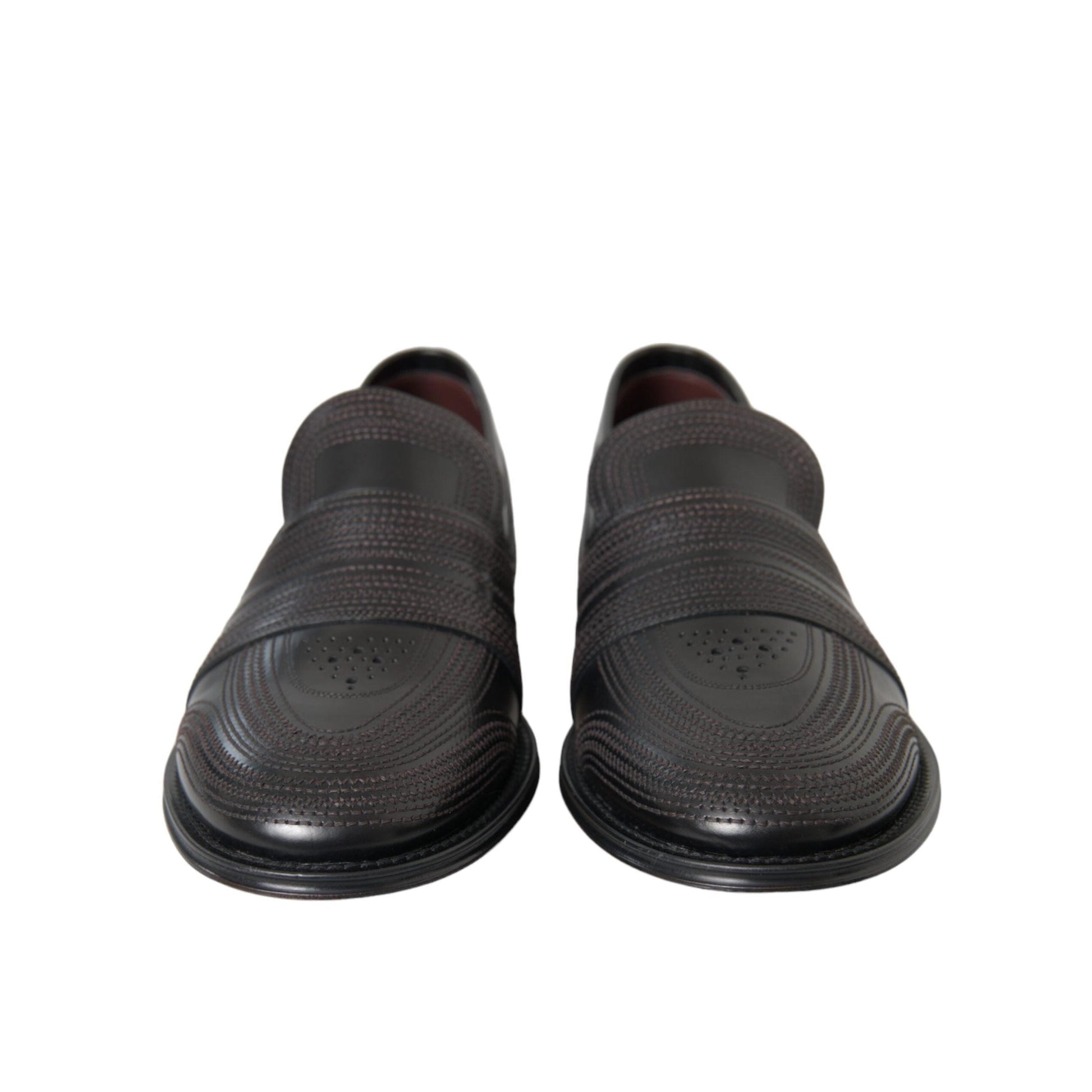 Dolce & Gabbana Black Brown Leather Loafer Men Dress Shoes