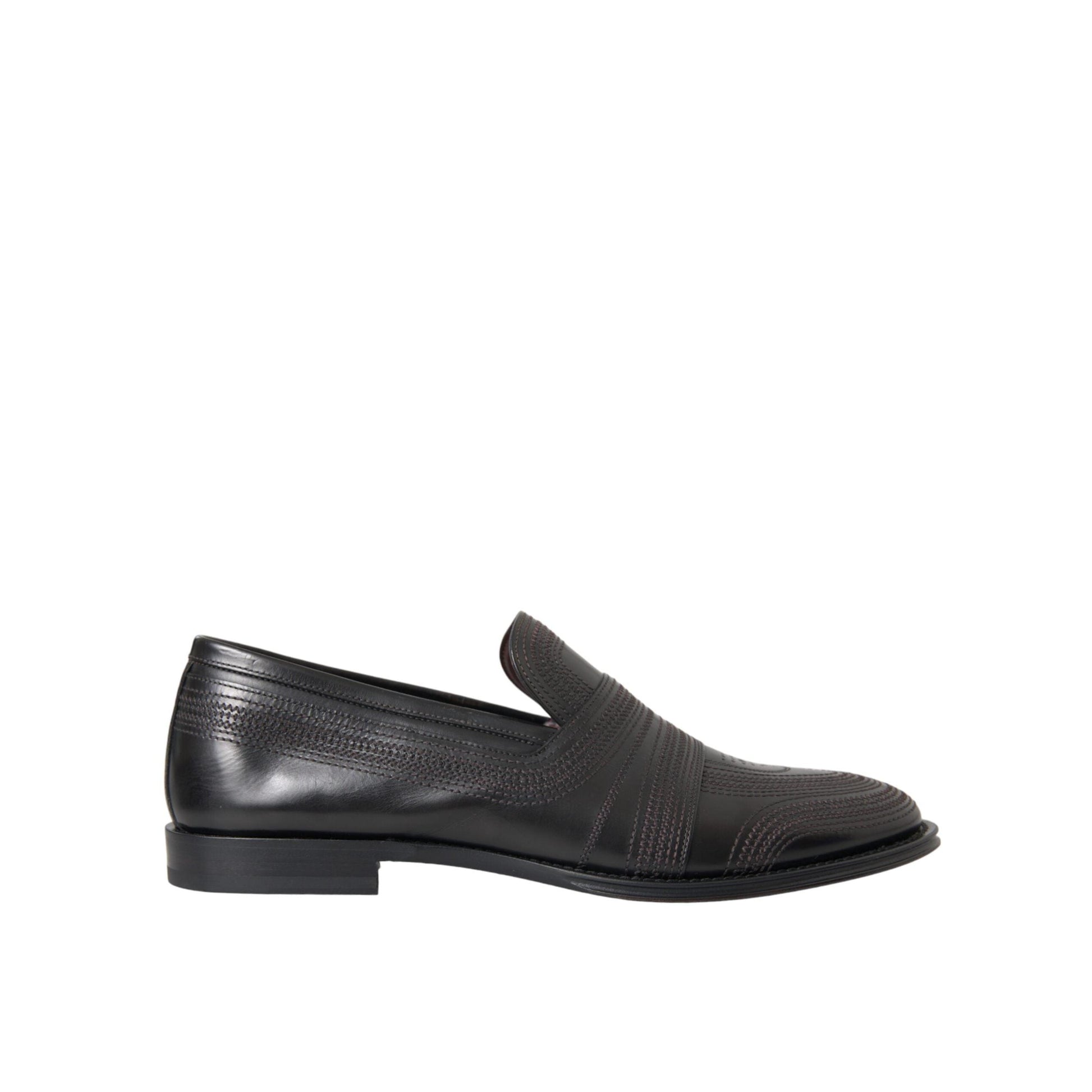 Dolce & Gabbana Black Brown Leather Loafer Men Dress Shoes