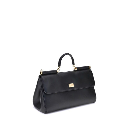 Dolce & Gabbana Black Calf Leather Bos Taurus Shoulder Bag