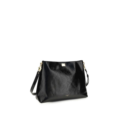Dolce & Gabbana Black Calf Leather Bos Taurus Shoulder Bag