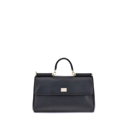 Dolce & Gabbana Black Calf Leather Bos Taurus Shoulder Bag