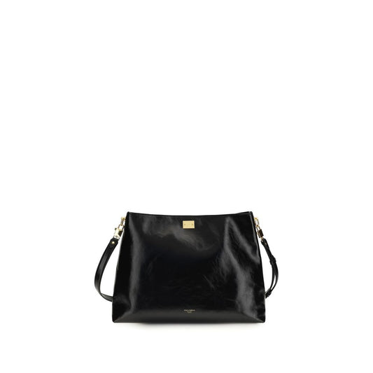 Dolce & Gabbana Black Calf Leather Bos Taurus Shoulder Bag