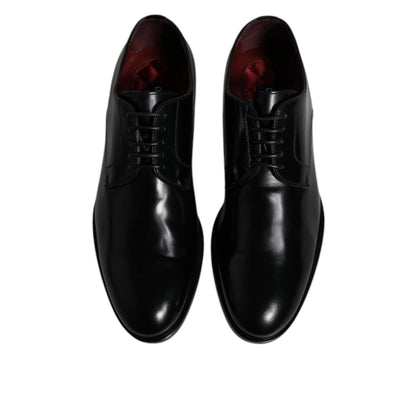 Dolce & Gabbana Black Calfskin Leather Derby Lace Up Formal Dress Shoes