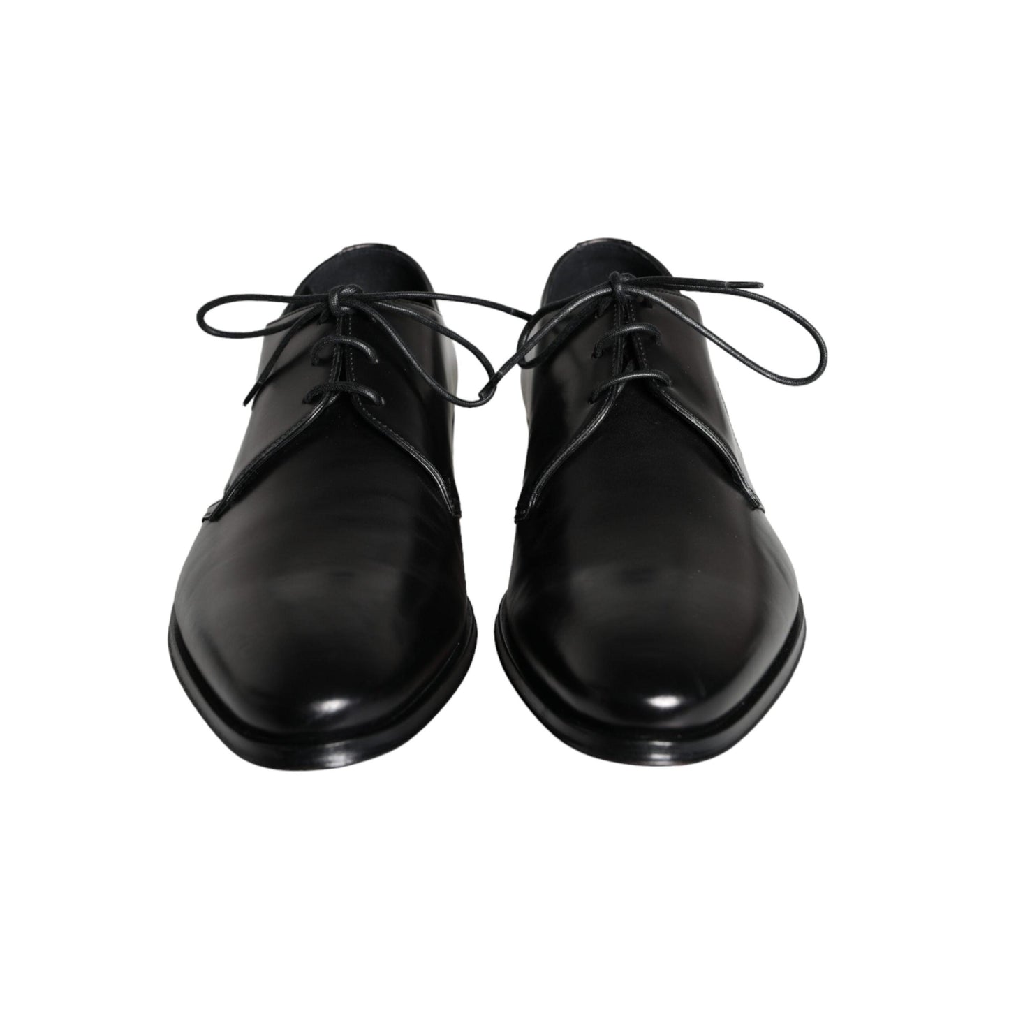 Dolce & Gabbana Black Calfskin Leather Derby Men Dress Shoes