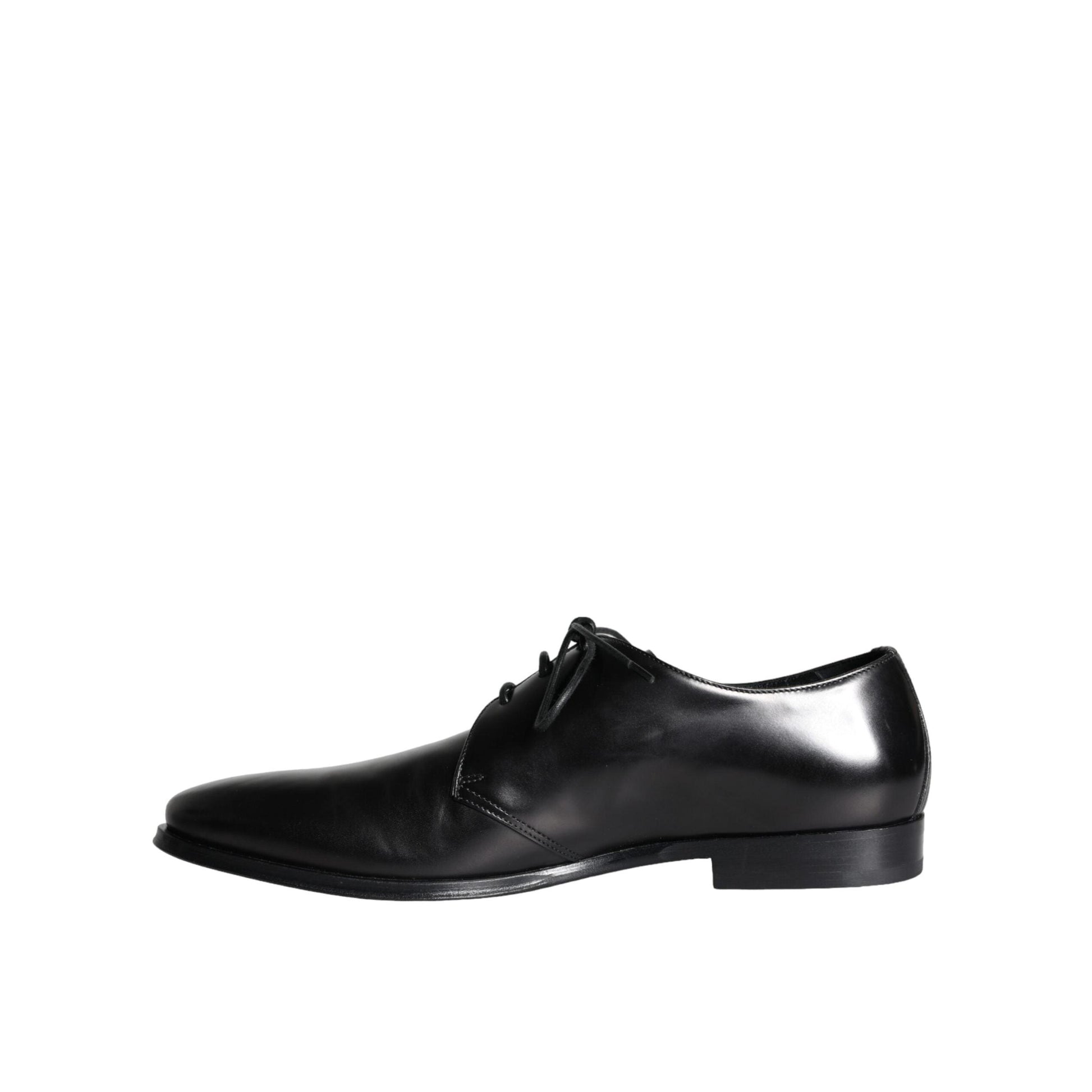 Dolce & Gabbana Black Calfskin Leather Derby Men Dress Shoes