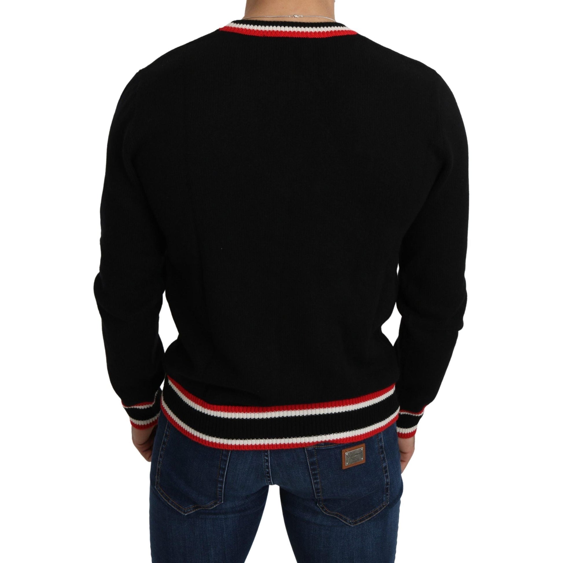Dolce & Gabbana Black Cashmere Pig of the Year Pullover Sweater