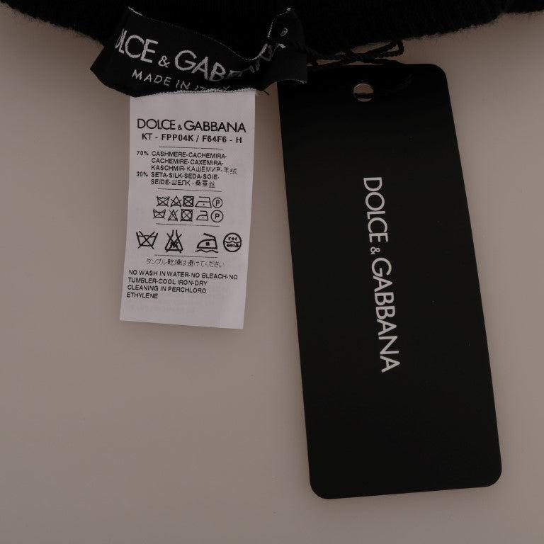 Dolce & Gabbana Black Cashmere Silk Stretch Tights Stockings