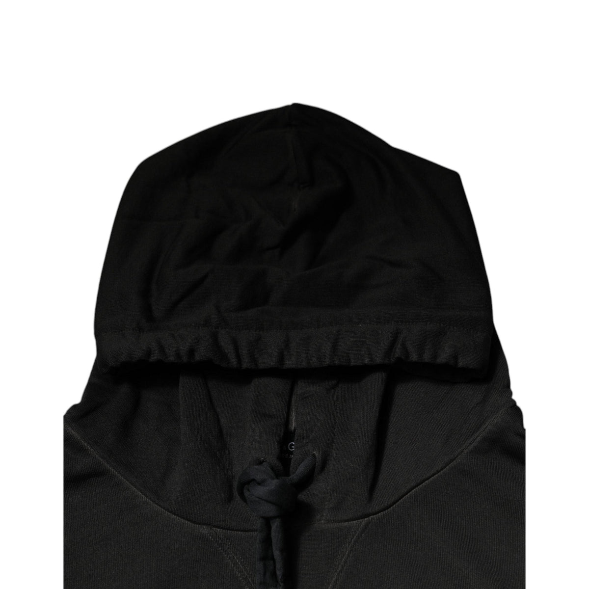 Dolce & Gabbana Black Cotton Hooded DG Shield Pullover Sweater