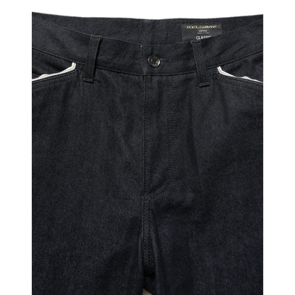 Dolce & Gabbana Black Cotton Mid Waist Classic Men Denim Jeans
