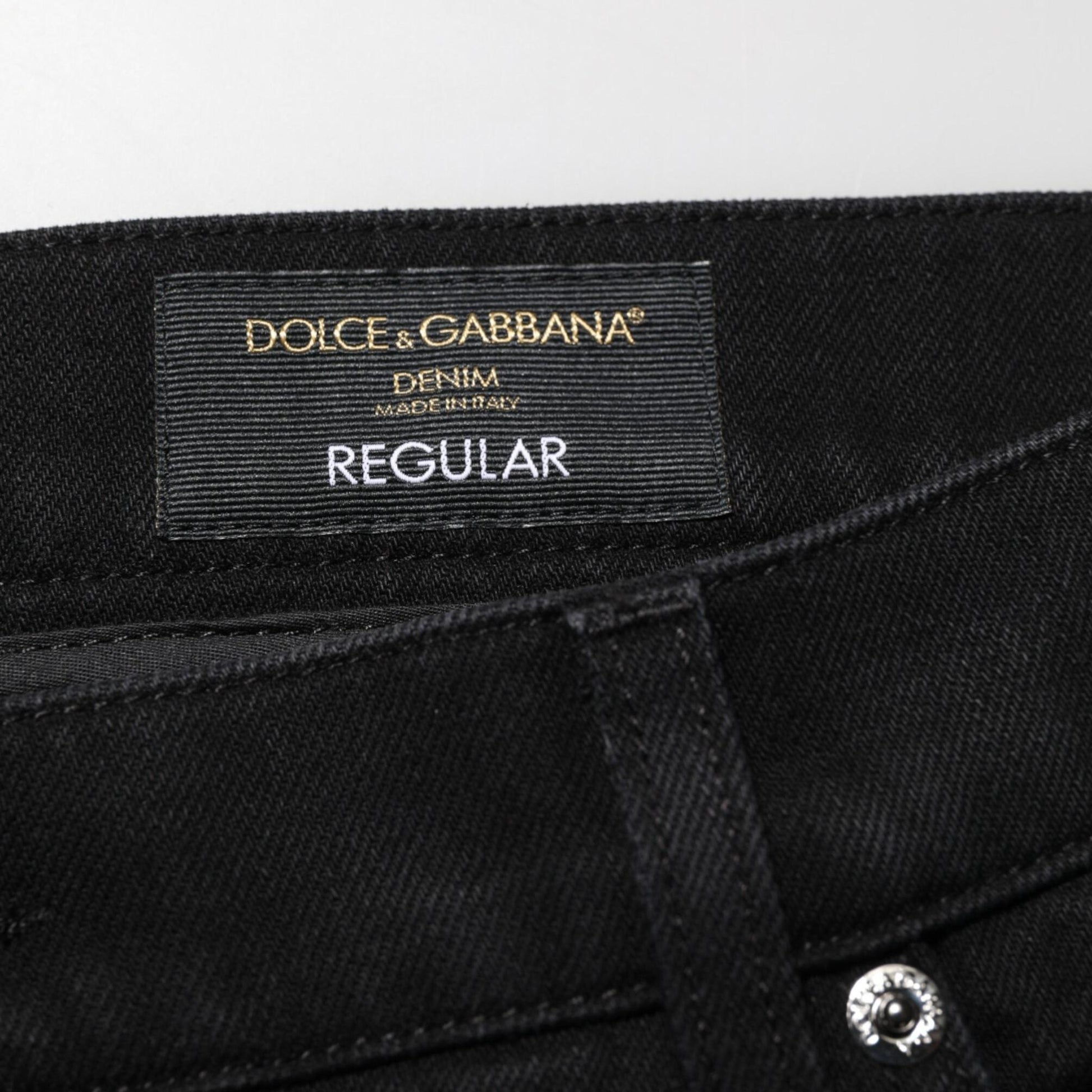 Dolce & Gabbana Black Cotton Regular Denim Men Trouser Jeans