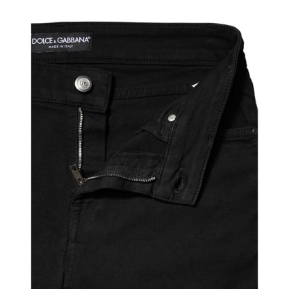 Dolce & Gabbana Black Cotton Skinny Mid Waist Denim Jeans