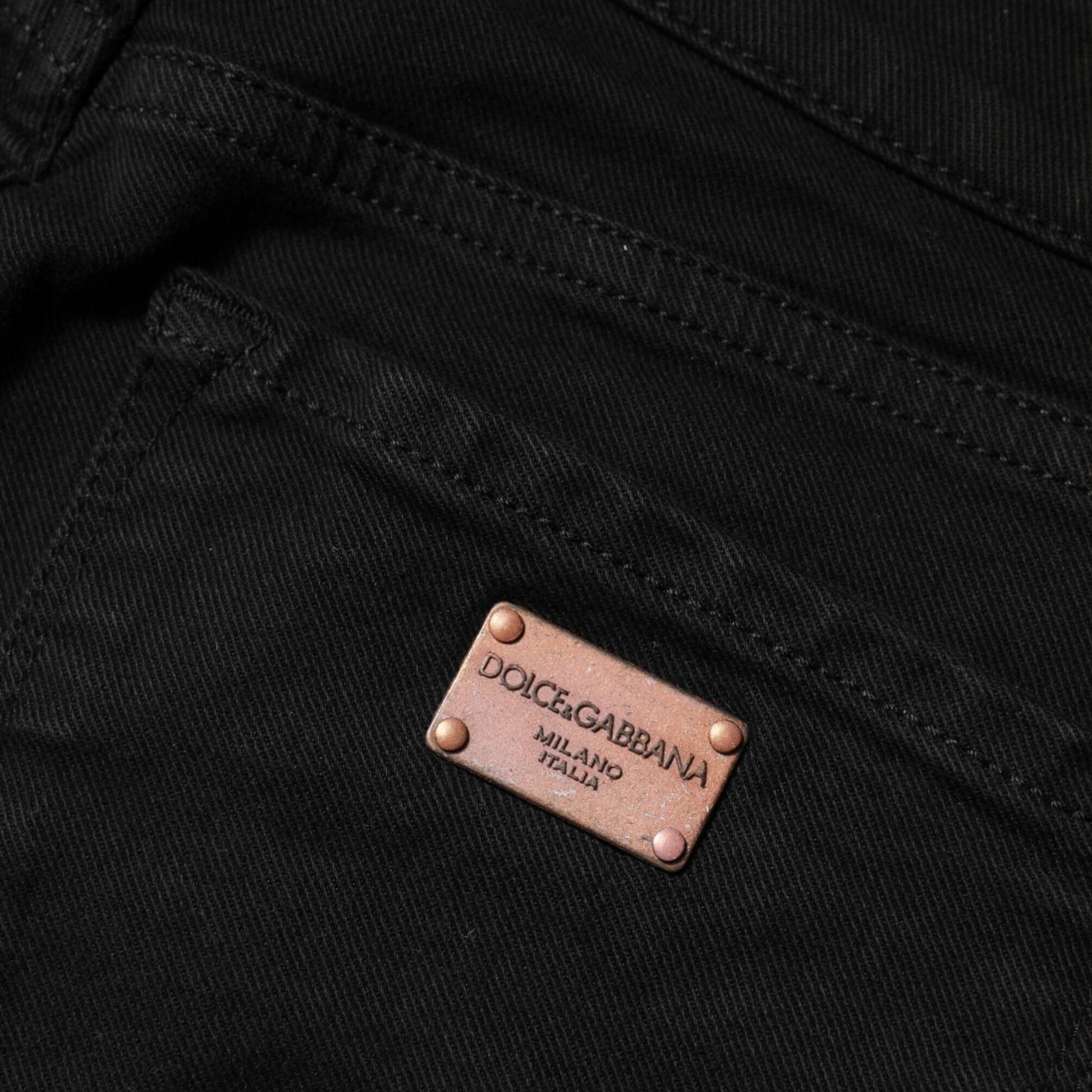 Dolce & Gabbana Black Cotton Skinny Mid Waist Denim Jeans