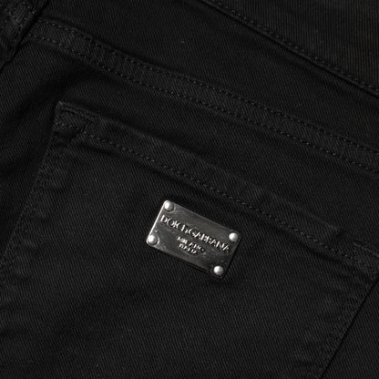 Dolce & Gabbana Black Cotton Skinny Mid Waist Denim Jeans