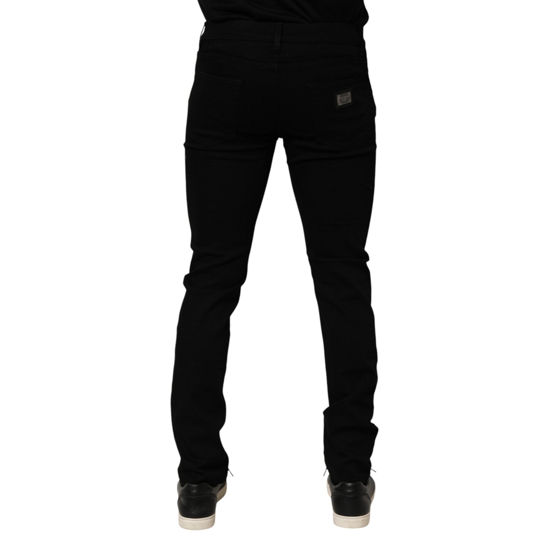 Dolce & Gabbana Black Cotton Stretch Slim Fit Men Denim Jeans