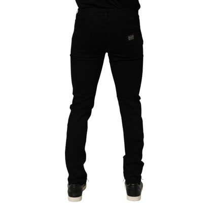 Dolce & Gabbana Black Cotton Stretch Slim Fit Men Denim Jeans