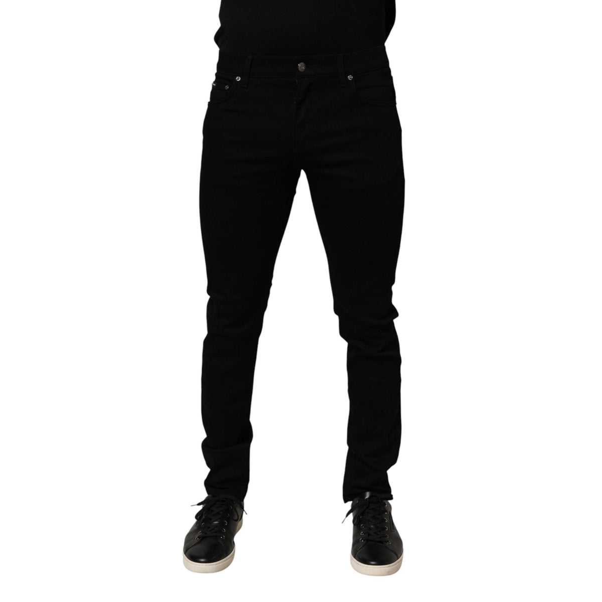 Dolce & Gabbana Black Cotton Stretch Slim Fit Men Denim Jeans